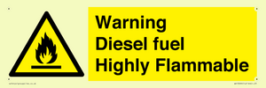Warning diesel fuel Highly Flammable